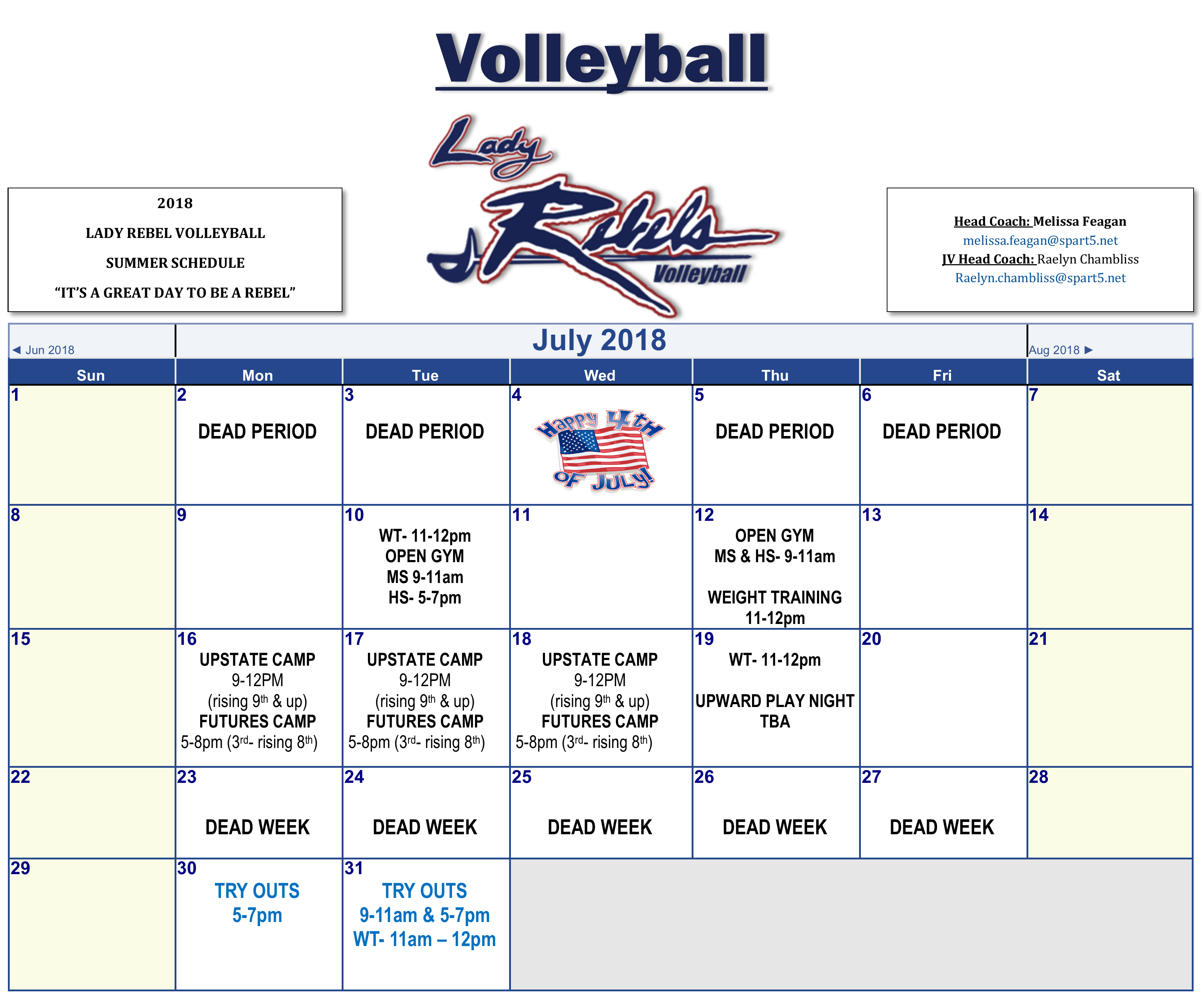 Volleyball Practice Schedule James F Byrnes Athletics